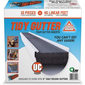 Tidy Guttter Half Round 4" Foam Gutter Guard Kit for $90