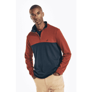 Nautica Men's Colorblock Quarter-Zip Sweatshirt for $16 in cart