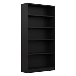 Bush Furniture Universal Tall 5 Shelf Bookcase in Black, Vertical Bookshelf for Home Office or for $190 Bush Furniture Universal Tall 5 Shelf Bookcase in Black, Vertical Bookshelf for Home Office or for $190