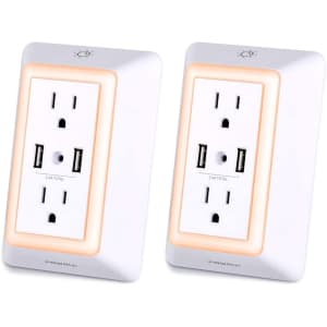Powrui USB Wall Outlet 2-Pack for $13