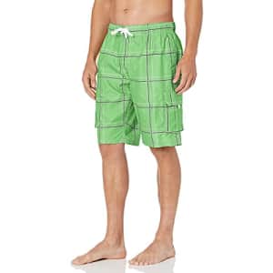 Kanu Surf Men's Swim Trunks (Regular & Extended Sizes), Flex Green, Small for $14