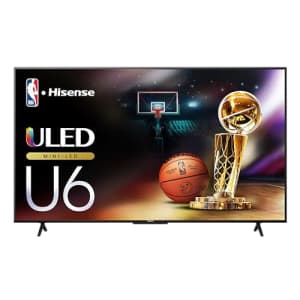 Hisense 55-Inch Class U6 Series Mini-LED ULED 4K UHD Google Smart TV (55U6N, 2024 Model) - QLED, for $498