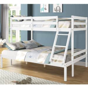 Modern-Depo Solid Wood Twin-over-Full Bunk Bed w/ Ladder for $319 Modern-Depo Solid Wood Twin-over-Full Bunk Bed w/ Ladder for $319