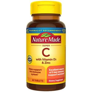 Nature Made Super C with Vitamin D3 and Zinc, Dietary Supplement for Immune Support, 60 Tablets, 60 for $14
