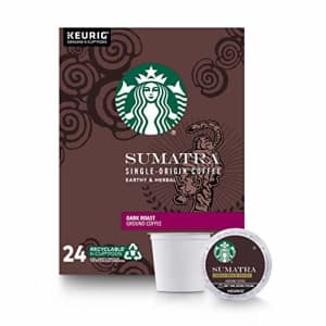 Starbucks Sumatra Dark Roast Single Cup Coffee for Keurig Brewers,0.42 Ounce (Pack of 24) for $22 Starbucks Sumatra Dark Roast Single Cup Coffee for Keurig Brewers,0.42 Ounce (Pack of 24) for $22