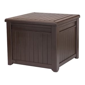 Keter 55 Gallon Resin Wood Look Deck Box and Side Table Organization and Storage for Outdoor Patio for $162 Keter 55 Gallon Resin Wood Look Deck Box and Side Table Organization and Storage for Outdoor Patio for $162