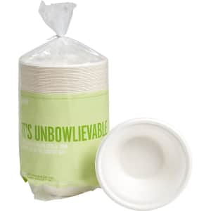 Perk Compostable Paper Bowls 125-Count Pack for $8