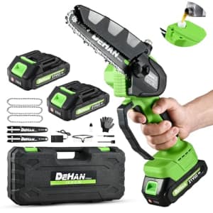 Dehan Tools 6" Mini Cordless Chainsaw for $25