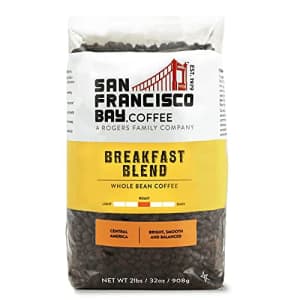 SF Bay Coffee SAN FRANCISCO BAY SF Coffee Whole Bean 2LB Medium Roast, Breakfast Blend, 32 Ounce for $23