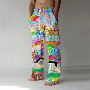 Men's 3D Graphic Printed Baggy Pants for $9