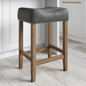 Nathan James Hylie 24" Nailhead Pub-Height Bar Stool for $50 Nathan James Hylie 24" Nailhead Pub-Height Bar Stool for $50