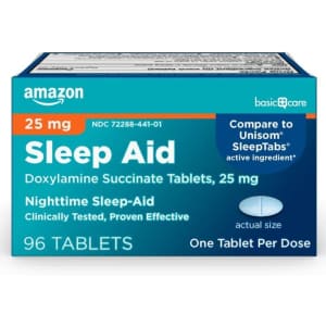 Amazon Basic Care Sleep Aid Tablets 96-Count for $10