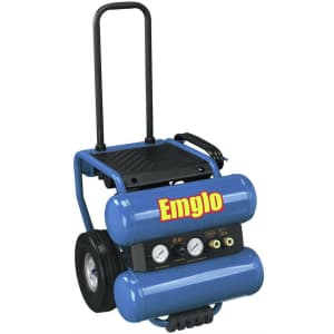 Emglo 1.1 HP 4-Gallon Dolly-Style Twin Stack Air Compressor for $246 Emglo 1.1 HP 4-Gallon Dolly-Style Twin Stack Air Compressor for $246