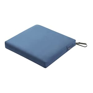 Classic Accessories Ravenna Water-Resistant 21 x 19 x 3 Inch Patio Seat Cushion, Empire Blue, Chair for $57 Classic Accessories Ravenna Water-Resistant 21 x 19 x 3 Inch Patio Seat Cushion, Empire Blue, Chair for $57