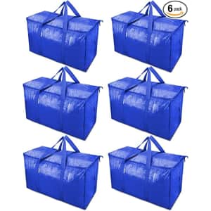 Ticonn Extra Large Zippered Moving Bag 6-Pack for $23