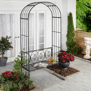 Mainstays Rosenfeld 92" Scrolling Iron Arbor with Bench for $110