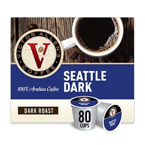 Victor Allen's coffee Seattle Blend, Dark Roast, 80Count Single Serve Coffee Pods for Keurig K Cup for $39