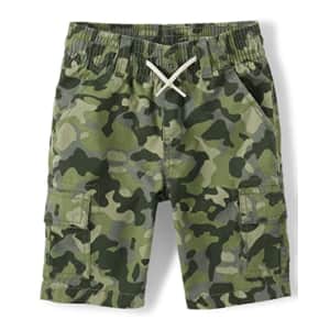 The Children's Place Boys' Pull on Cargo Shorts, Green Camo, 5 for $12