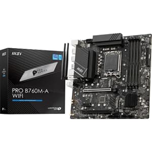 MSI PRO B760M-A WiFi ProSeries Motherboard (Supports 12th/13th Gen Intel Processors, LGA 1700, for $170