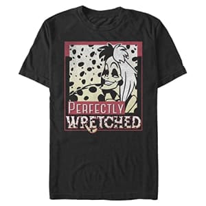 Disney Big 101 Dalmations Wretched Cruella Men's Tops Short Sleeve Tee Shirt, Black, 4X-Large Tall for $7