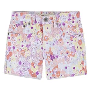Levi's Girls' Girlfriend Fit Denim Shorty Shorts, Floral Blooms, 12 for $10