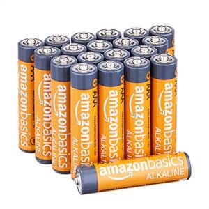 Amazon Basics 20 Pack AAA Alkaline Batteries - Blister Packaging, 20 Count (Pack of 1) for $12
