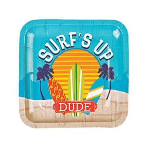Fun Express Surfs Up Paper Dinner Plates for Birthday - Party Supplies - Print Tableware - Print Plates & Bowls for $13