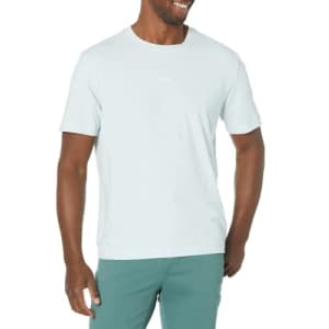 BOSS Men's Center Logo Regular Fit T-Shirt, ice Flow, XXL for $19