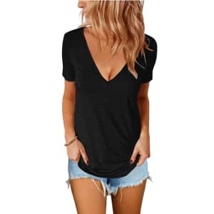 Women's Deep V Neck T-Shirt for $9 Women's Deep V Neck T-Shirt for $9
