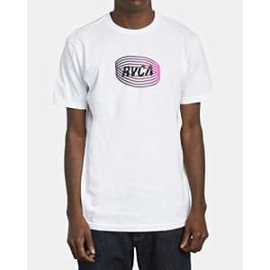 RVCA Men's SATURNED Short Sleeve Crew Neck T-Shirt, Black, L for $19