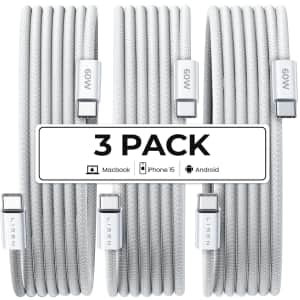 Lisen 6.6-Foot 60W USB-C Charging Cable 3-Pack for $4 Lisen 6.6-Foot 60W USB-C Charging Cable 3-Pack for $4