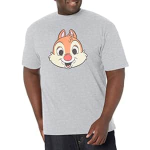 Disney Big & Disney Chip & Dale Dale Big Face Men's Tops Short Sleeve Tee Shirt, Athletic Heather, for $7