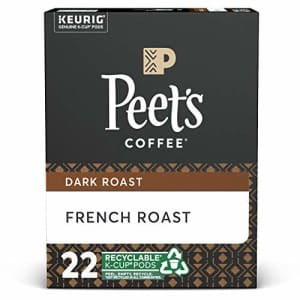 Peet's Coffee French Roast, Dark Roast, 22 Count Single Serve K-Cup Coffee Pods for Keurig Coffee for $12