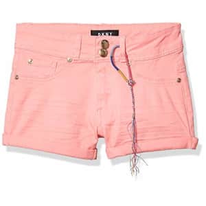 DKNY Girls' Shorts, 2 snap Button Waist Band Conch Shell, 10 for $19