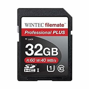 Filemate Wintec Professional Plus 32GB UHS-I U1 SDHC C10 Card (3FMSD32GBU1PI-R) for $7