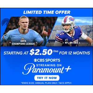 Paramount+ Streaming Service: $2.50/mo. for 12 months