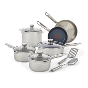 T-fal Unlimited Collection, Stainless Steel Platinum Non-stick, 12-Piece Cookware Set for $173