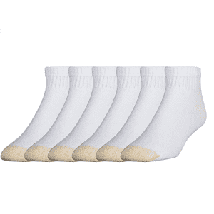 Gold Toe Men's 656p Cotton Quarter Athletic Socks 6-Pack for $37
