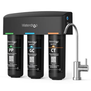 Waterdrop 3-Stage High-Capacity Under Sink Water Filter w/ Faucet for $87
