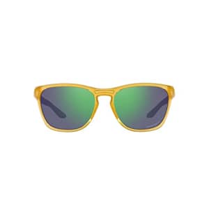 Oakley Men's OO9479 Manorburn Square Sunglasses, Transparent Light Curry/Prizm Jade, 56 mm for $145