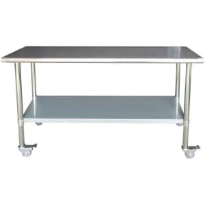 Sportsman 72" Stainless Steel Kitchen Utility Table w/ Locking Casters for $269