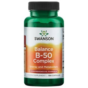 Swanson B-50 B-Complex Vitamins Energy Cardio Stress Metabolism Support 100 Capsules (Caps) for $13