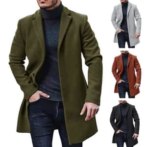 Men's Winter Trench Coat for $19