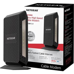 NETGEAR DOCSIS 3.1 Gigabit Cable Modem. Max download speeds of 6.0 Gbps, For XFINITY by Comcast, for $158