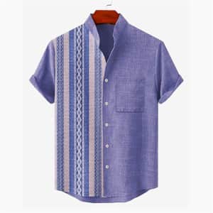 Men's Striped Linen Shirt for $8