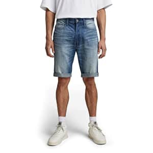 G-Star Raw Men's 3301 Straight Fit Denim Shorts, Medium Aged, 25W for $75
