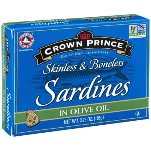 Crown Prince 3.75-oz. Skinless & Boneless Sardines 12-Pack for $18 w/ Sub & Save