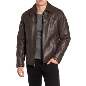 Cole Haan Men's Outerwear at Nordstrom Rack. We've pictured the Cole Haan Men's Collared Open Bottom Faux Leather Jacket for $79.97 (low by $110).