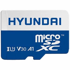 Hyundai 128GB 100MB/s (U3) MicroSD Memory Card with Adapter, 4K Video, Ultra HD (SDC128GU3) for $13