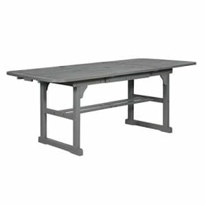 Walker Edison Maui Modern Solid Acacia Wood Slatted Patio Dining Table, 78 Inch, Grey Wash for $189